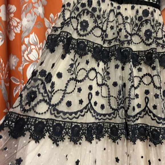 Needle & Thread Black and Cream Floral Maxi Dress - Picture 4 of 12